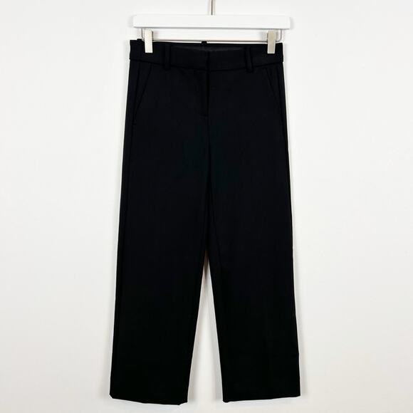 J. Crew 365 High-Rise Black Peyton Wide-Leg Pants Four-Season Stretch Size 00 - Picture 1 of 6